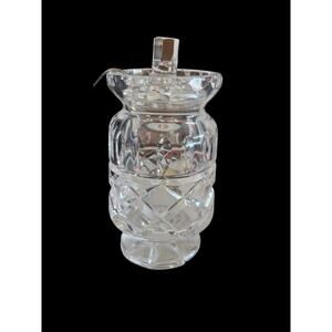 Galway Irish Crystal Clifden Jelly Jam Lidded 5 3/8" Jar With Spoon Vintage